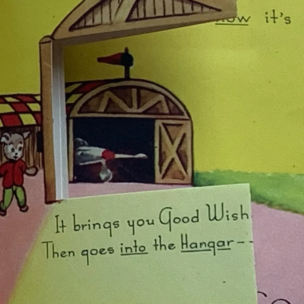 Vintage 50’s Happy Birthday Card “Here It Comes! Your Birthday Plane! Emphemera